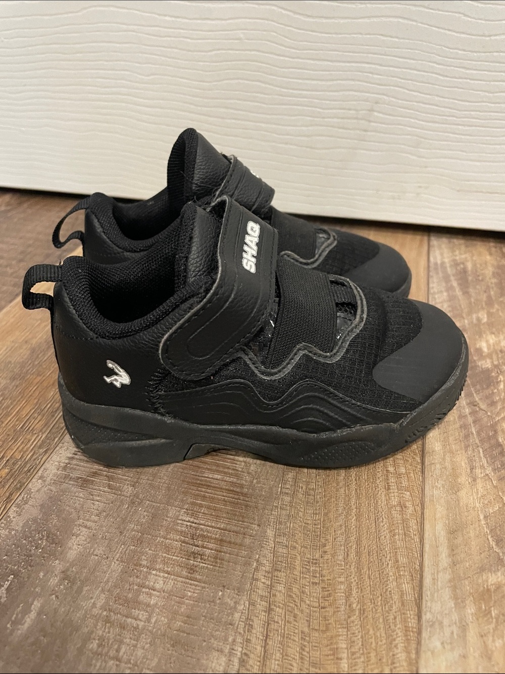 SHAQ Kids' Black Velcro Athletic Sneakers